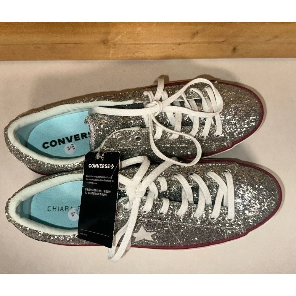 Chiara Ferragni Converse One Star Platform Ox Glitter Women’s 9.5 Silver shoes